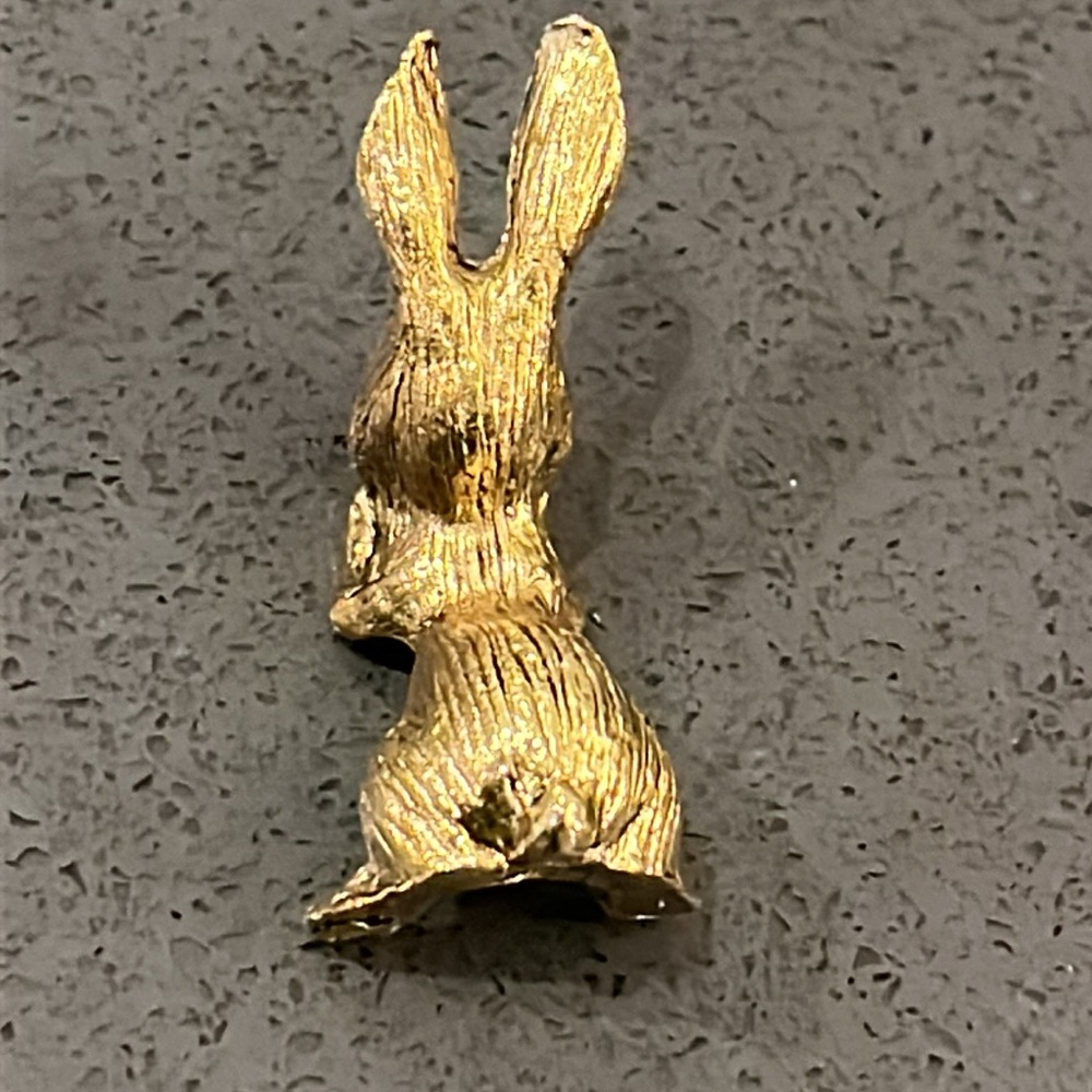 Vintage Brass Bunny & Egg Miniature Figurines - Picture 5 of 15